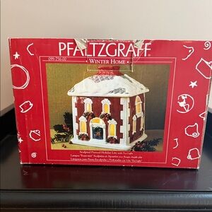 Pfaltzgraff Winter Home Holiday Light with Red and White Details